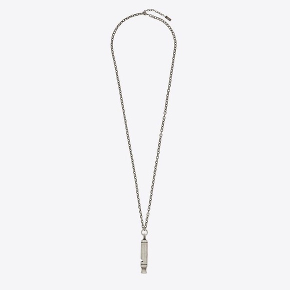 Saint Laurent Long Whistle Charm Necklace in Metal - Picture 1 of 8